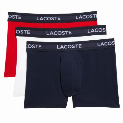 Lacoste Navy Blue White Red Boxers 3 Units