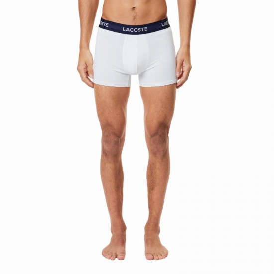 Lacoste Boxer bleu marine blanc rouge 3 unites