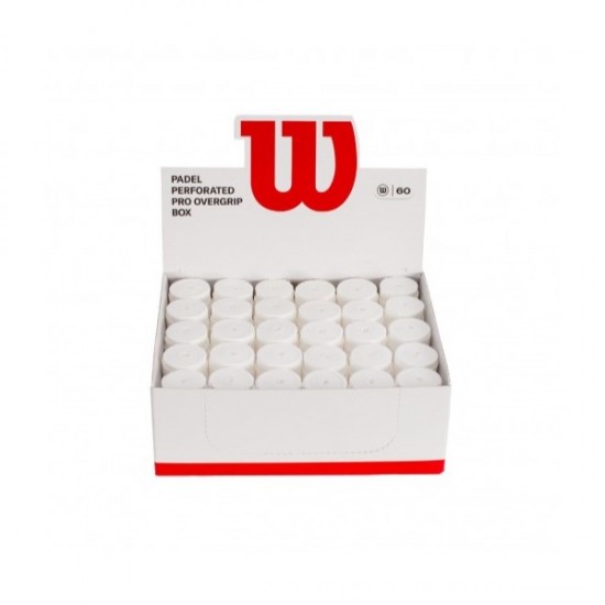 Caja Wilson Pro Padel Perforado Blanco 60 Overgrips