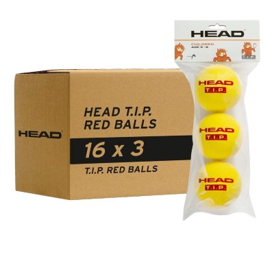 Cajon 48 Pelotas - 16 Packs de 3 uds - Head T.I.P. Rojo