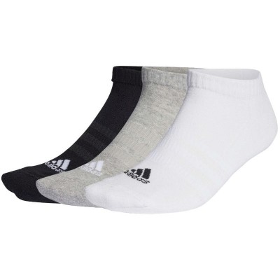 Calcetines Adidas Tobilleros SPW Cushioned Negro Blanco Gris 3 Pares