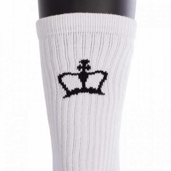 Black Crown Premium High White Socks 1 Pair