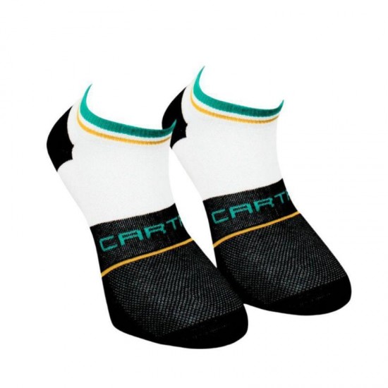 Cartri Adriano Crew Blanc Noir Chaussettes 1 paire