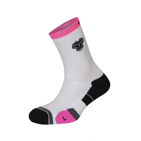 Chaussettes Cartri Axel High White Fuchsia 1 Paire