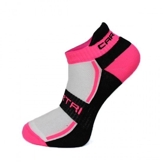 Calcetines Cartri Slash Crew Blanco Fucsia 1 Par