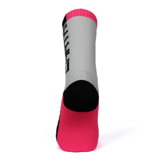 Calcetines Cartri Slash High Blanco Fucsia 1 Par