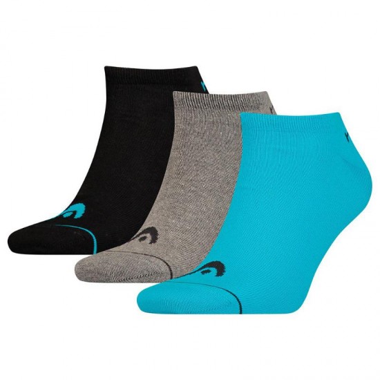 Calcetines Head Sneaker Azul Gris Negro 3 Pares