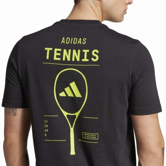 Adidas Tennis Categorie Graphic Noir Citron T-shirt