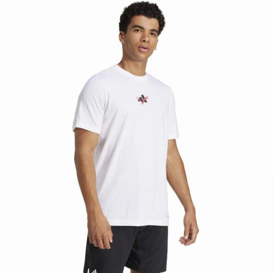 Adidas Tennis Happy 3 Balls Graphic White T-shirt