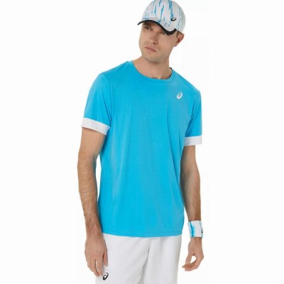 Camiseta Asics Court Aqua Blanco Brillante