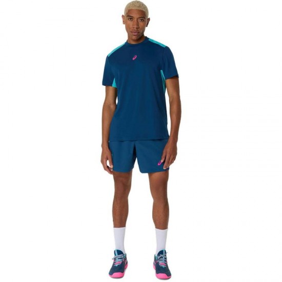 Asics Padel Court SS Top T-Shirt Mako Bleu