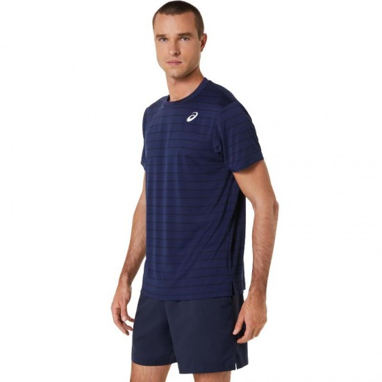 T-shirt Asics Court Stripe Marine Noir