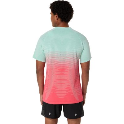 Camiseta Asics Seamless SS Top Coral Verde