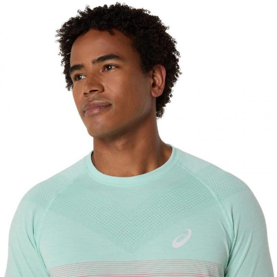 Camiseta Asics Seamless SS Top Coral Verde