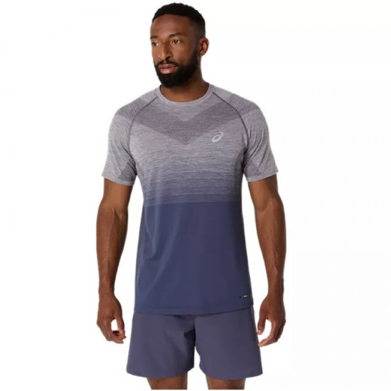 Asics Seamless SS Top Lavender Grey Indigo Blue T-shirt