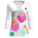 Bidi Badu Kaleido V-Neck White Mix Women''s T-Shirt