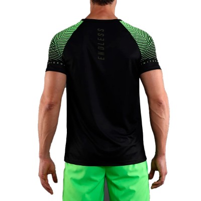 Camiseta Endless Feisty Sleeves Negro Verde