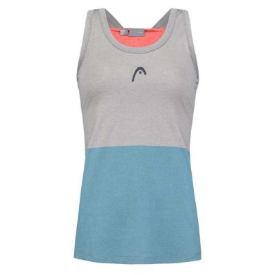 Camiseta Head Tech Top Gris Azul Electrico Mujer