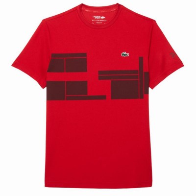 Lacoste Novak Djokovic T-Shirt Ultra Dry Rouge Bourgogne