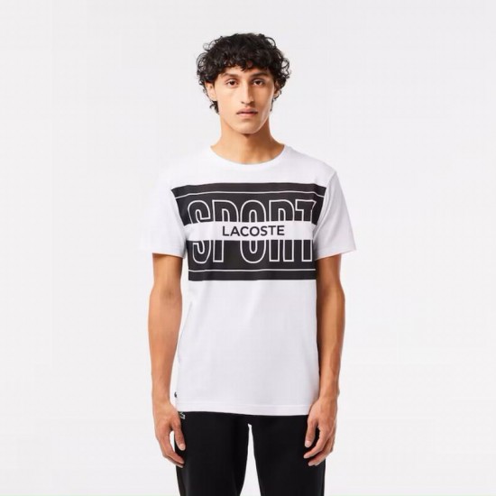 T-shirt Lacoste Sport Logo Blanco Noir