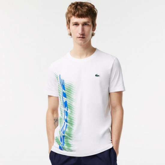 T-shirt Lacoste Sport Brand Contrast Blanc