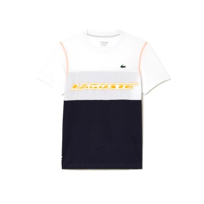 Lacoste Sport Medvedev T-shirt Blanc Bleu Orange