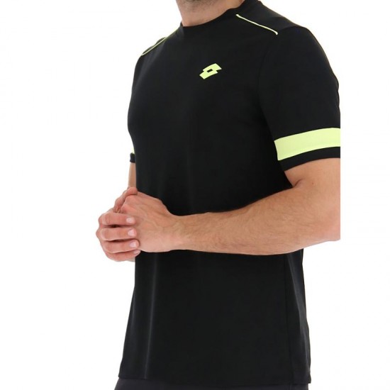 Camiseta Lotto Superrapida V Negro Amarillo Fluor