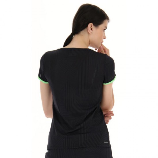 T-shirt Lotto Superrapida V Noir Vert Pomme Femmes