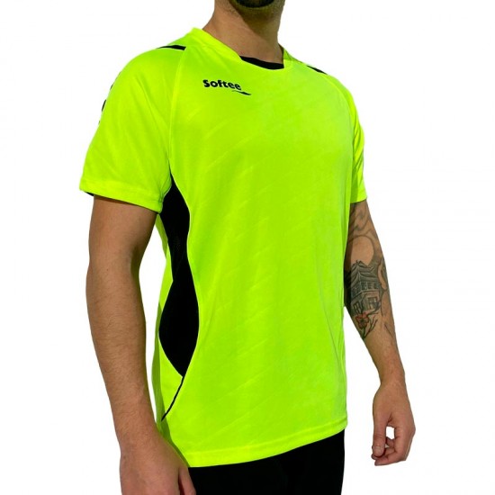 T-shirt Softee Play Jaune Fluor Noir