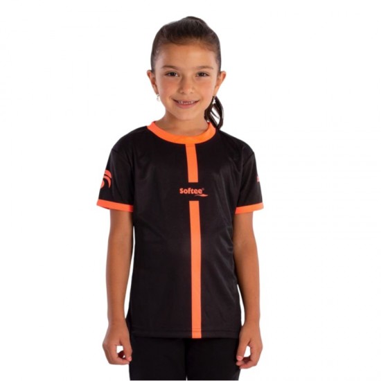 Camiseta Softee Tipex Negro Coral Fluor Junior