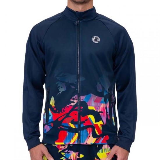 Chaqueta Bidi Badu Wild Arts imprime Azul Oscuro Rojo Mix