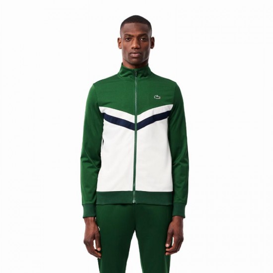 Chaqueta Lacoste Tenis Verde Blanco