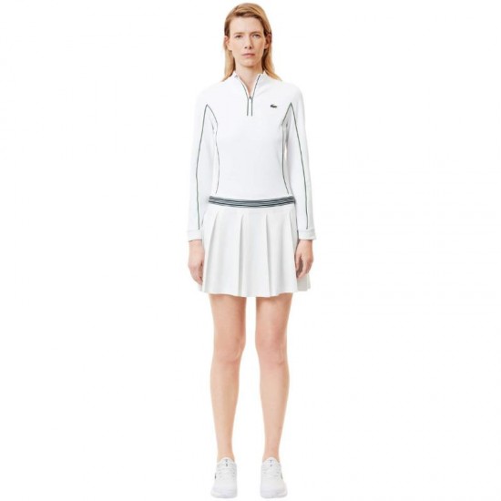 Lacoste Pique White Green Skirt