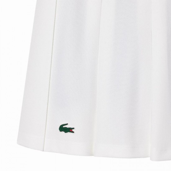 Falda Lacoste Pique Blanco Verde