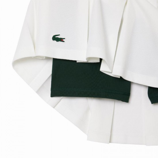 Lacoste Pique White Green Skirt