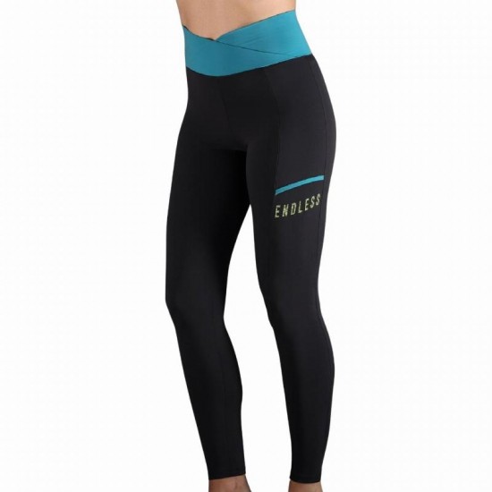 Endless Cross Pocket Leggings Petroleum Black