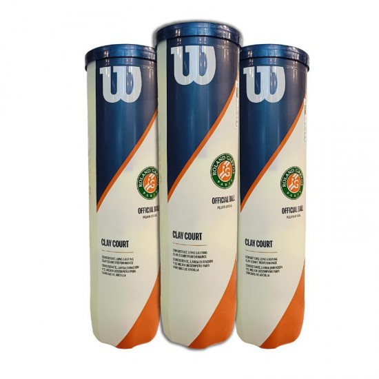 Pack of 3 Boats of 4 Pellets Wilson Roland Garros Clay Court