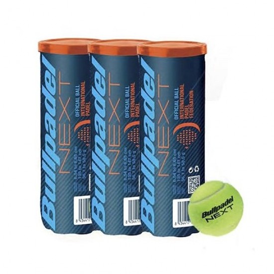 Pack of 3 Bottles of Bullpadel Balls FIP Next