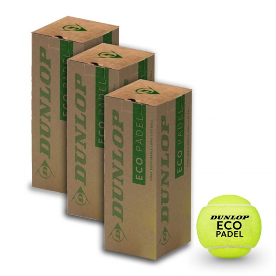 Pack de 3 bouteilles de balles de padel Dunlop Eco