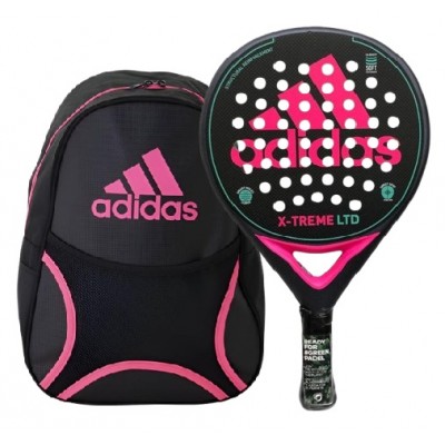 Adidas X-Treme Black Pink Racket + Backpack