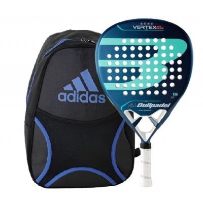 Bullpadel Delfi Brea Vertex Woman Junior 2024 Racket and Adidas Blue Backpack