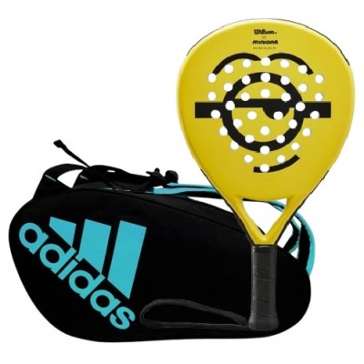 Pala Wilson Minions Face Blade Junior y Paletero Adidas Azul