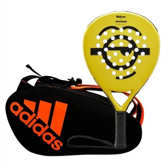 Wilson Minions Face Blade Junior Racket and Adidas Orange Padel Bag