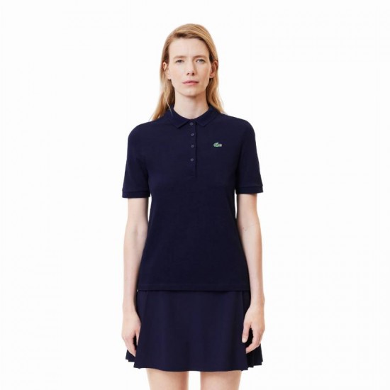 Lacoste Pique Navy Blue Women''s Polo