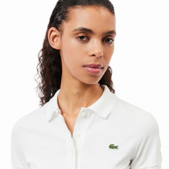 Women''s Lacoste Pique White Polo