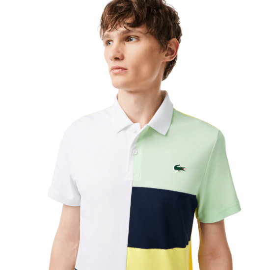 Lacoste Regular Fit Recycled Polo Shirt White Green