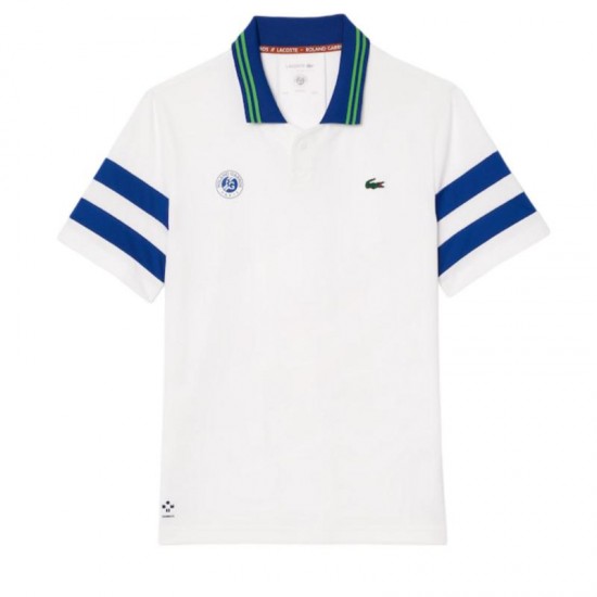 Polo Lacoste Roland Garros Medvedev blanc marine