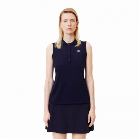 Lacoste Ultra Dry Navy Blue Women''s Polo