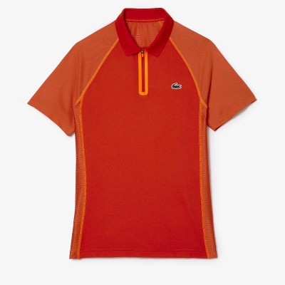 Lacoste Ultra Dry Red Orange Polo Shirt