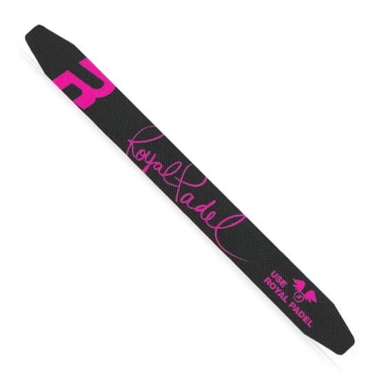 Protector Royal Padel Negro Logo Rosa Fluor